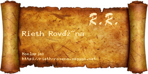 Rieth Rovéna névjegykártya